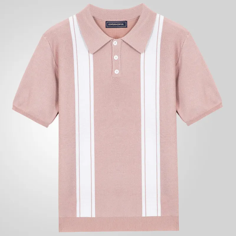 Uveng Uveng Men's Summer New Striped Knits Short Sleeve Business Polo Shirts Men's SY0175