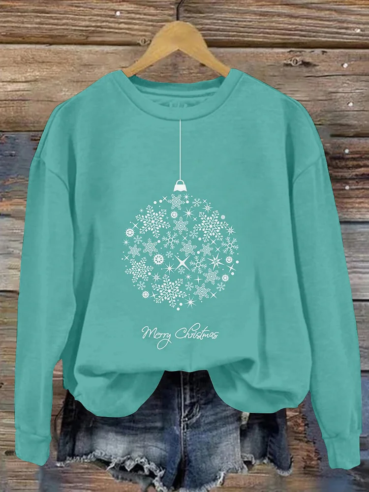 Christmas snowflake simple gorgeous printed sweatshirt 100