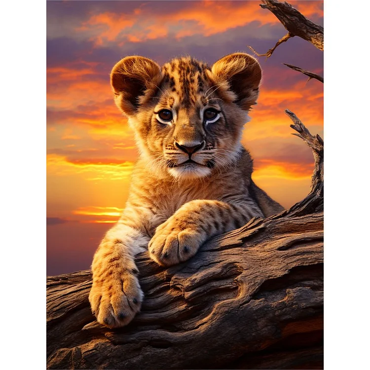 Tiger 30*40CM (Canvas) Full Round Drill Diamond Painting gbfke