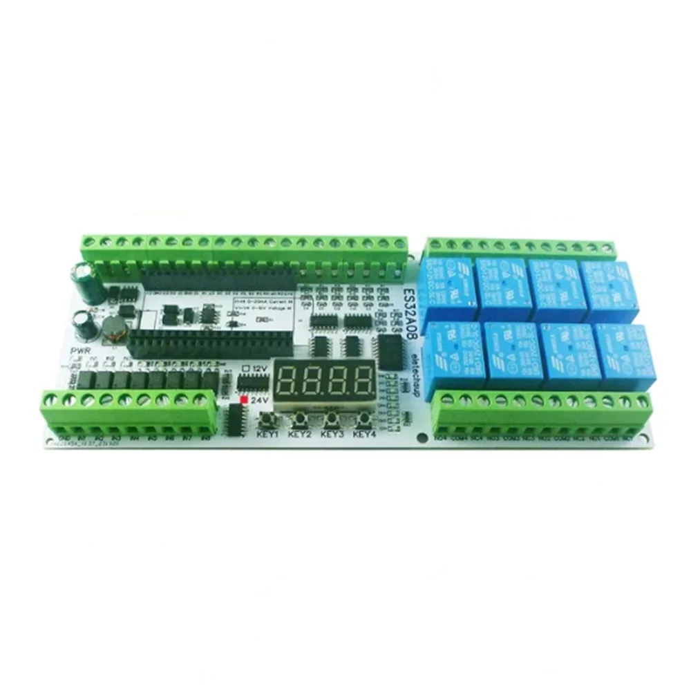 8AI-8DI-8DO ESP-WROOM-32 ESP32 Expansion Board for WEB MQTT Ethernet Network Relay DIY DC 12V 24V