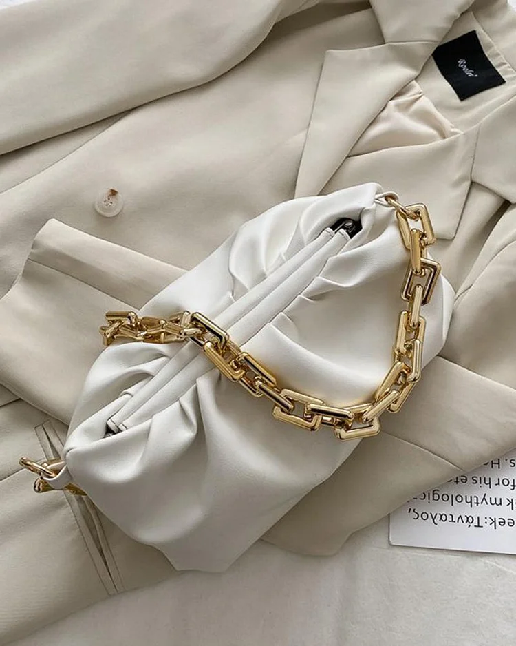 Chain Pleated Shoulder Messenger Bag