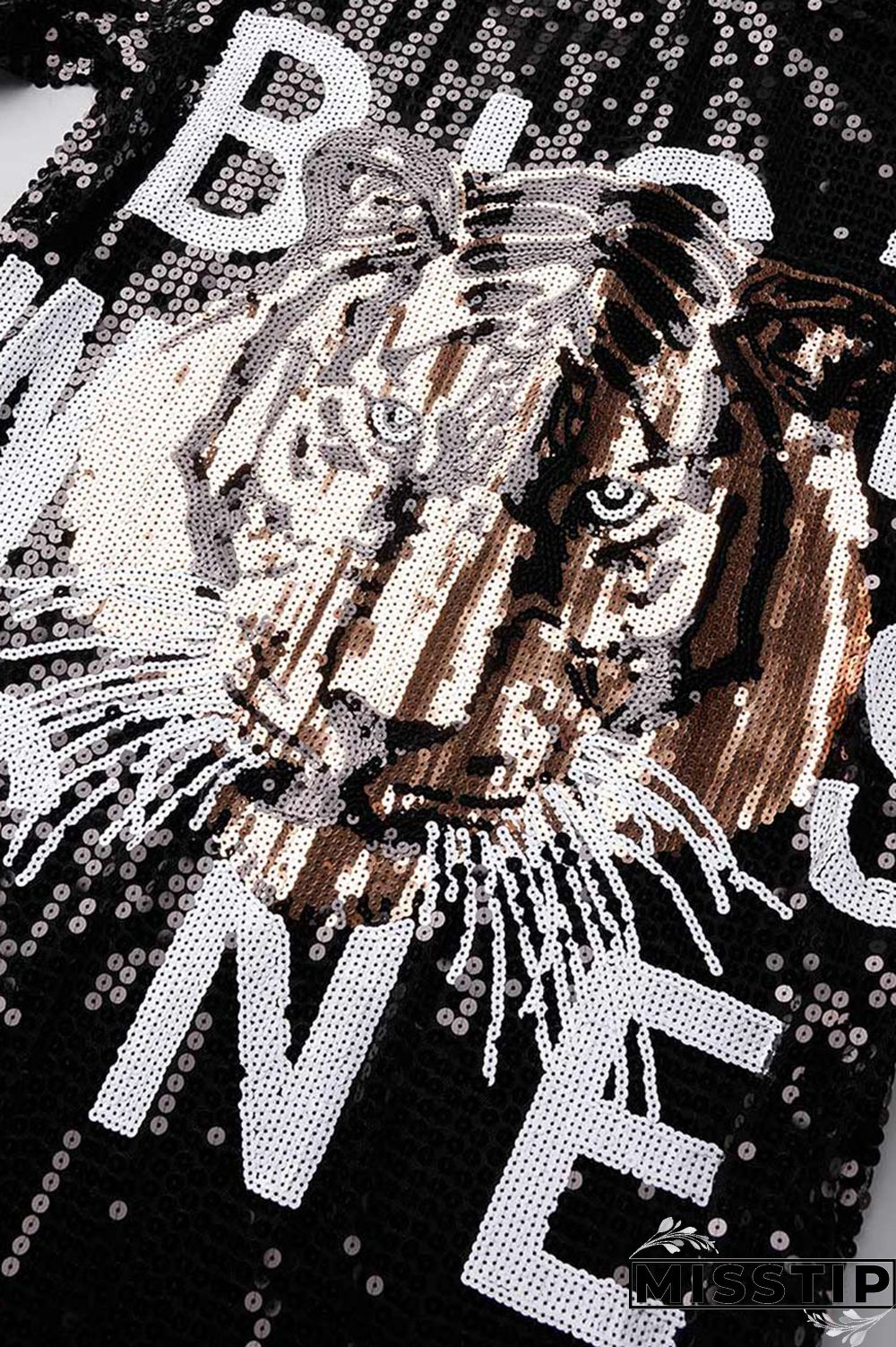 Black Street Solid Sequins Patchwork O Neck T-shirt Dress Dresses