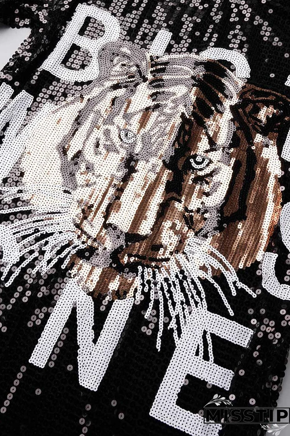 Black Street Solid Sequins Patchwork O Neck T-shirt Dress Dresses