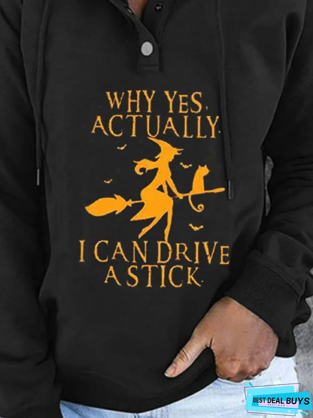 Casual Halloween Hooded Long Sleeve Letter Loosen Sweatshirt