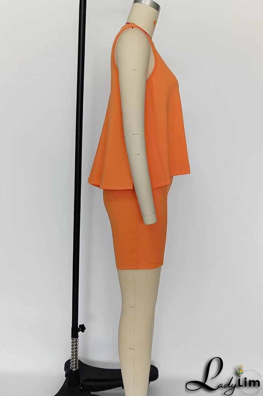 Black Casual Print Letter O Neck Sleeveless Two Pieces