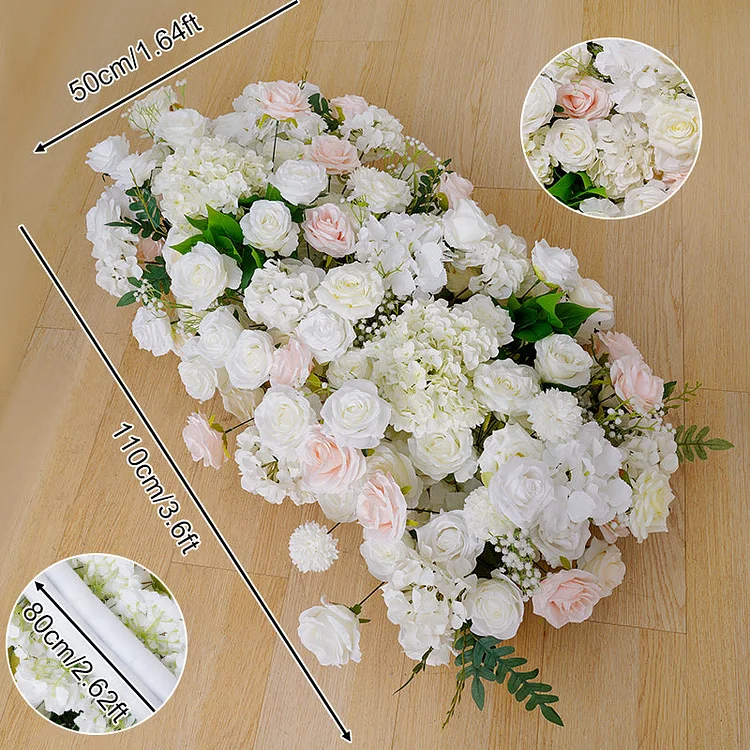 A8708 White Pink Rose Hydrangea Floral Arrangement Decor Wedding Backdrop Frame