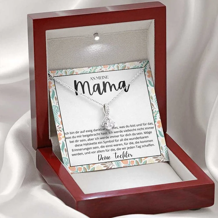 Kettenmachen S925 Silber Halskette - An Meine Mama - Geschenk mit Nachrichtenkarte 