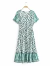 Bohemia  Floral  Floral V-Neck Maxi Dresses