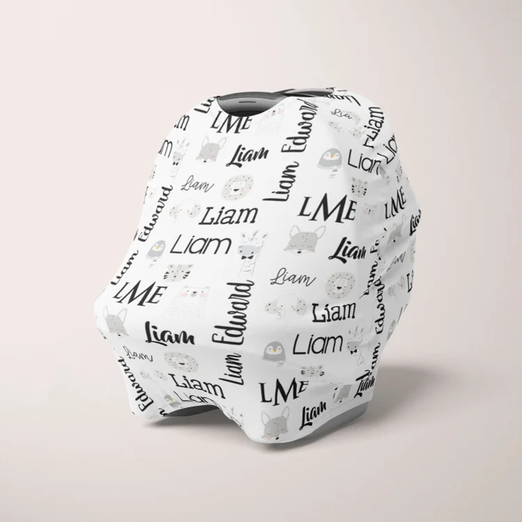 Personalized Baby Animal Car Seat Canopy| Canopyl93