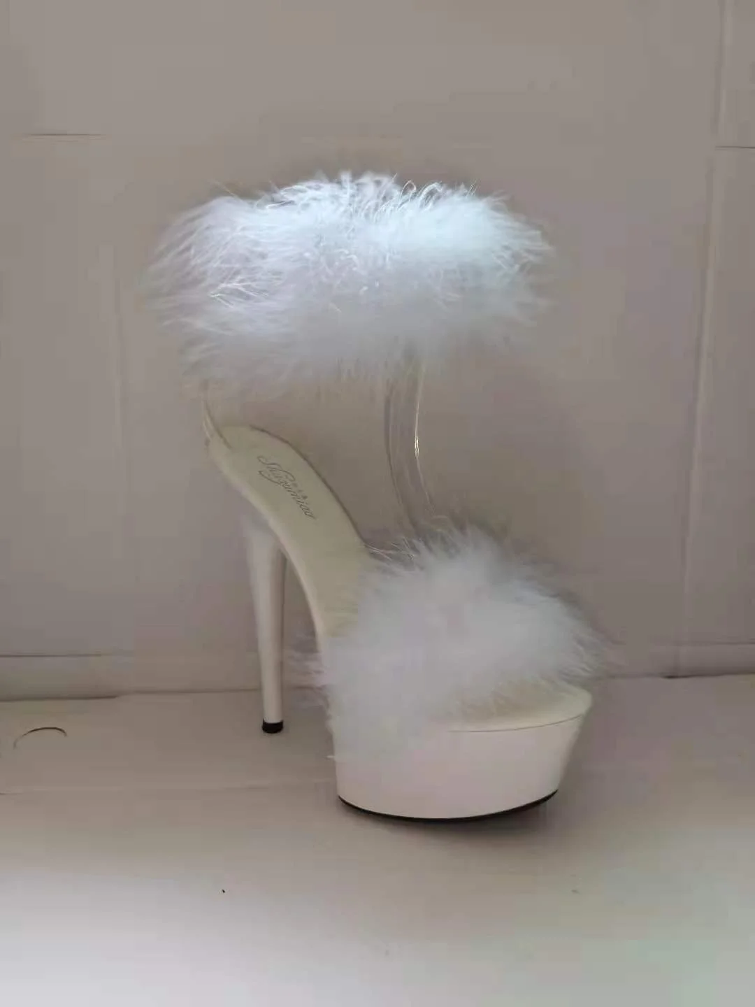 Tanguoant Tanguoant Model High Heels With Sexy Black Waterproof Platform Hate Day High With Fur Sandals Female Summer