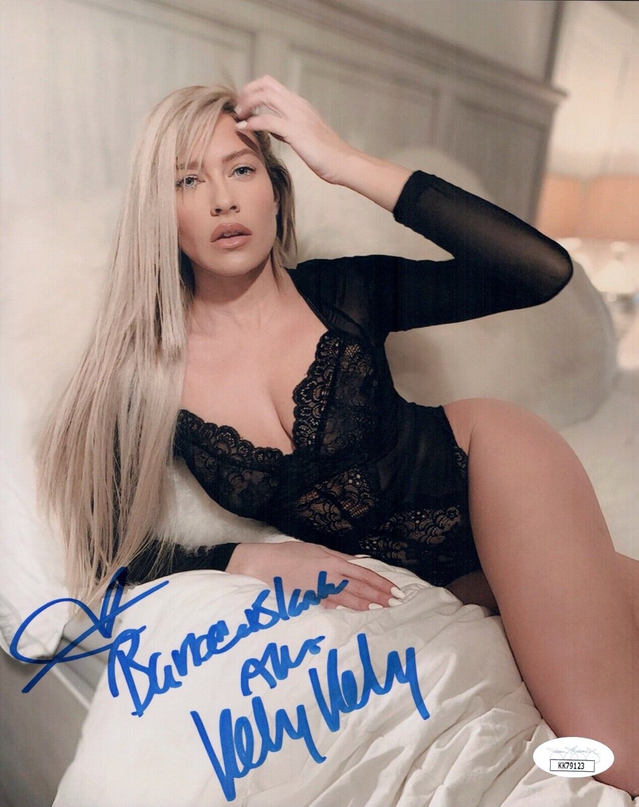 KELLY KELLY Signed 8x10 SEXY Photo Poster painting BARBIE BLANK WWE Autograph JSA COA Cert