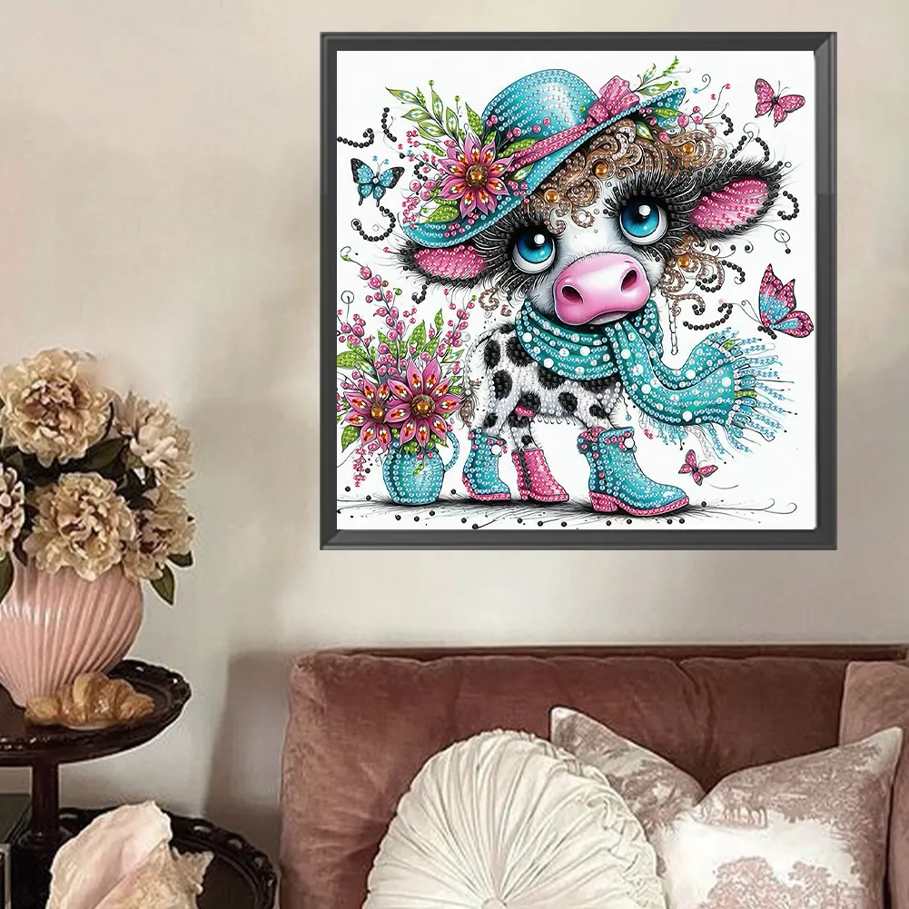 Diamond Painting - Partial Special Shaped Drill - Cow(Canvas|30*30cm)