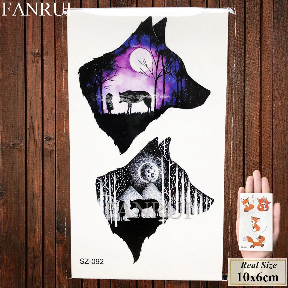 FANRUI Forest Bear Deer Temporary Tattoo Stickers Women Women Elk Fake Tatoo Body Arm Buy Summer Style Tattoo illustration Tree