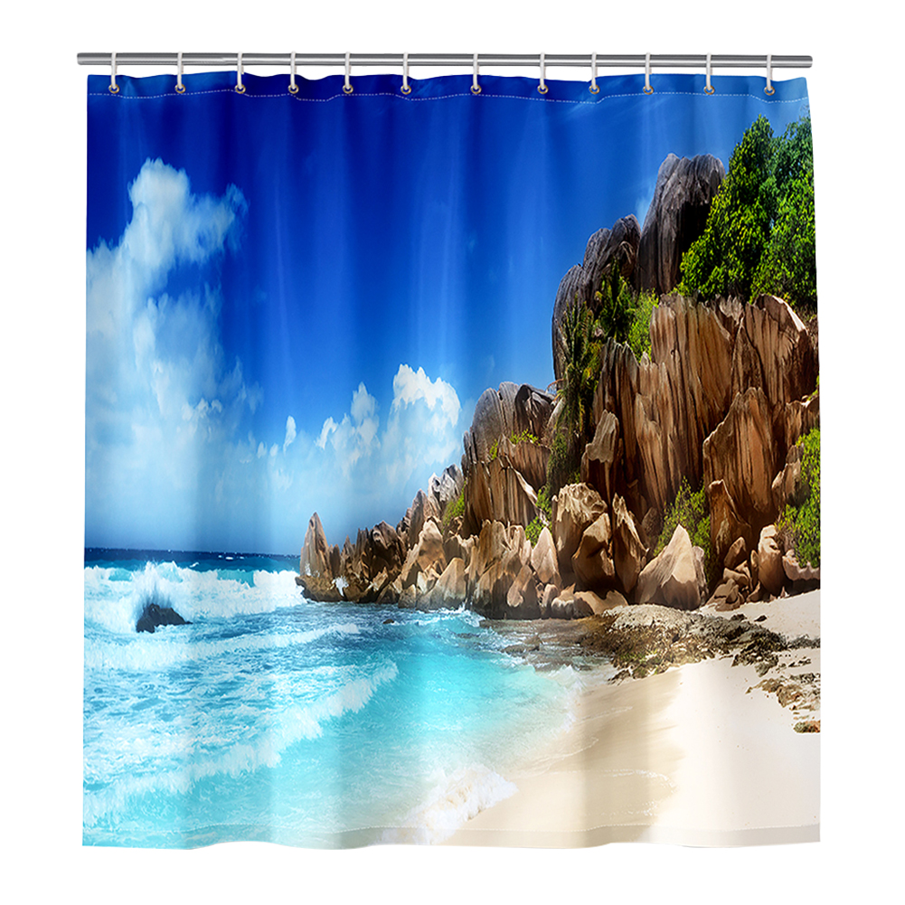 

Blue Sky Beach - Print Shower Curtain, 180*200cm, 501 Original
