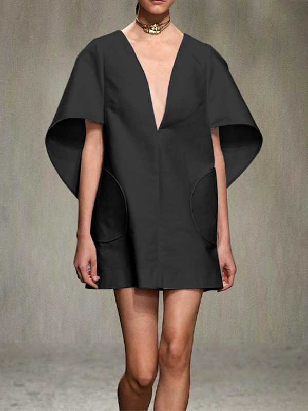 Gabriella V-Neck Puff Sleeves Hollow Out Layered Mini Dress main image 1