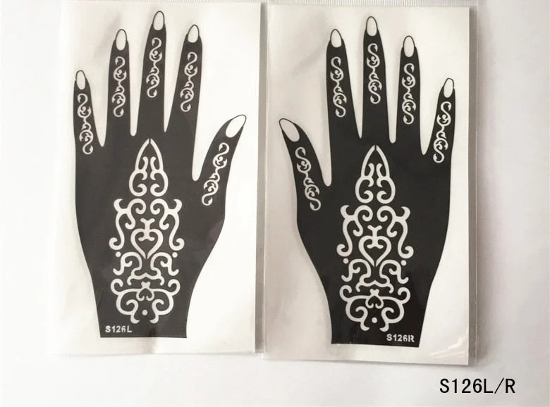 2Pcs/Set Temporary Tattoo stencil 25 designs Body Art Men Women Indian Henna pattern Beauty Waterproof Fake Arm Hand Reuse tatoo