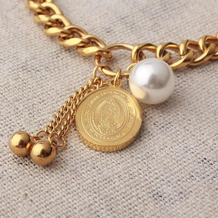Stellar Blessings Miraculous Mary Bracelet Silver/Denim