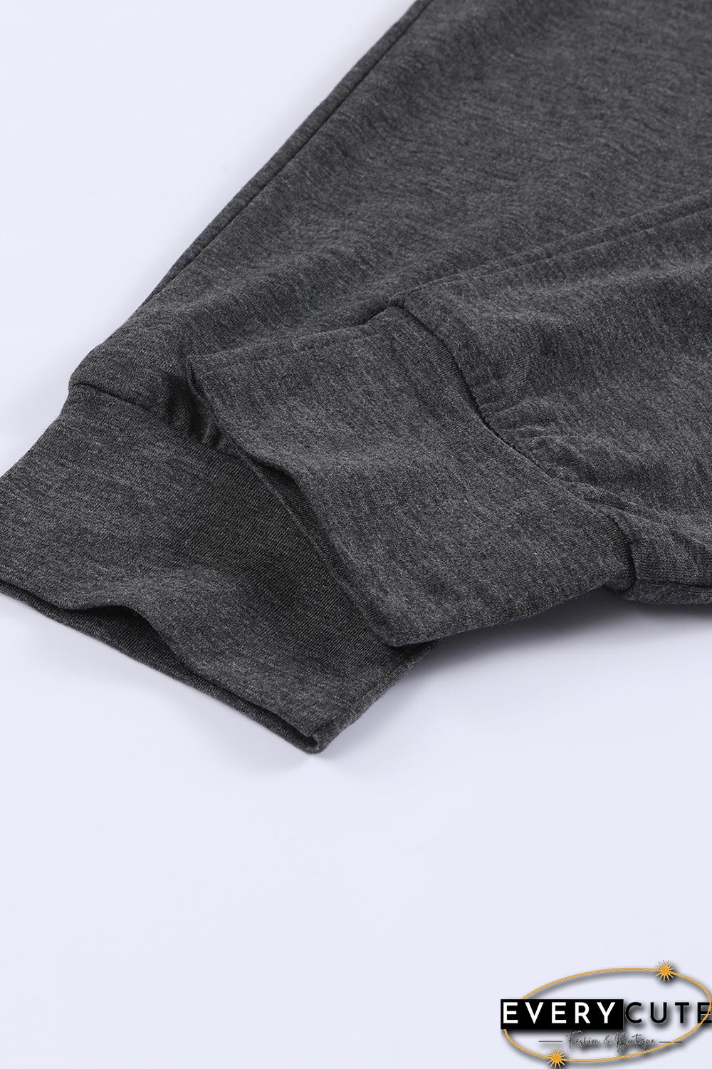 Khaki Color Block Pullover 2pcs Loungewear Set