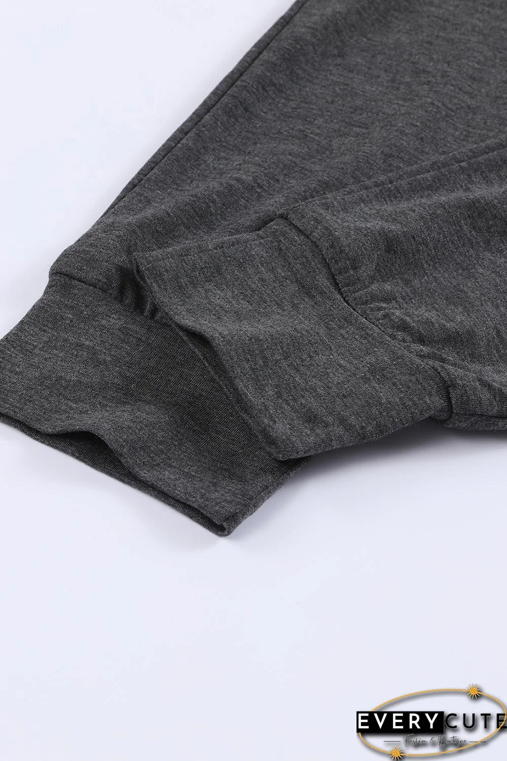 Khaki Color Block Pullover 2pcs Loungewear Set