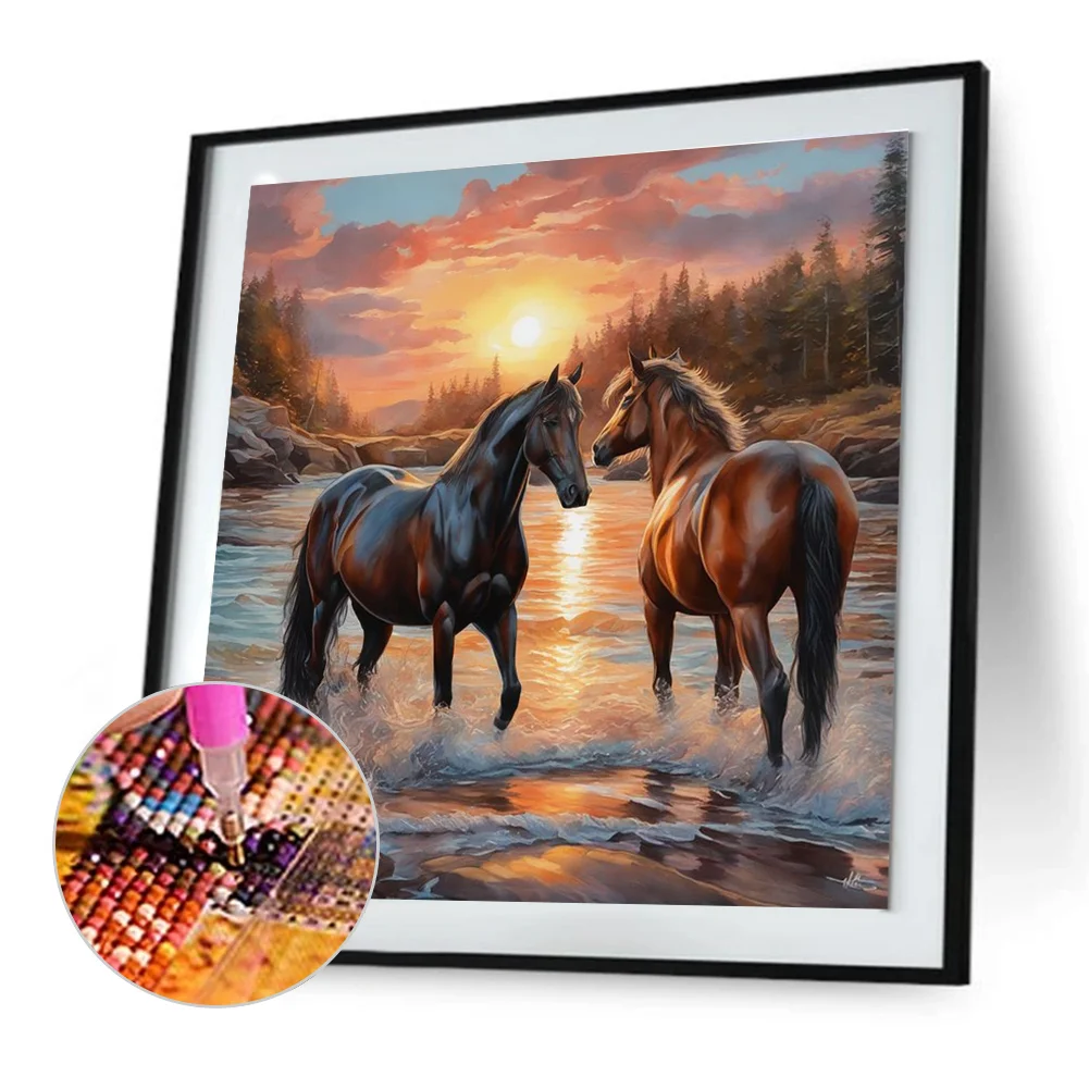 Diamond Painting - Full Round Drill - Horse(Canvas|30*30cm)