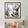 (Stamped/Counted) Gnome By Window In Winter-11CT/14CT Cross Stitch 40*40cm/15.75*15.75in
