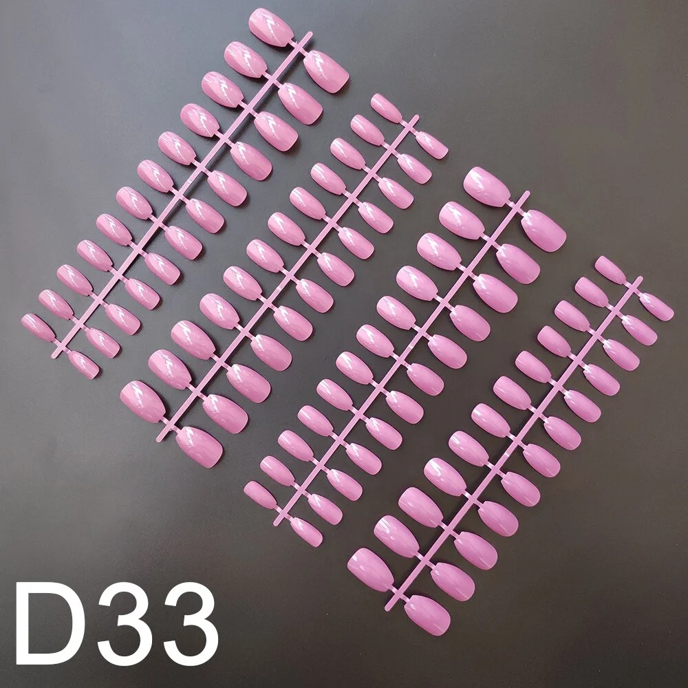10 Sets Short Coffin Shape False Nail Tips In Same Color 24 Pieces/Set 10 Sizes Press on Fake Nails Manicure Finger Nail Tips-Nail Inspo