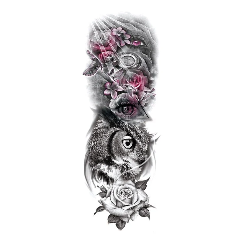 Waterproof Large Arm Temporary Tatoo Sticker Supernatural Fake Animal Stickers For Men Body Art Temporary Tattoo Skeleton Hand