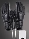 Electric Heated Gloves Touchscreen Hand Warmer Thicken PU Thermal Cycling Glove