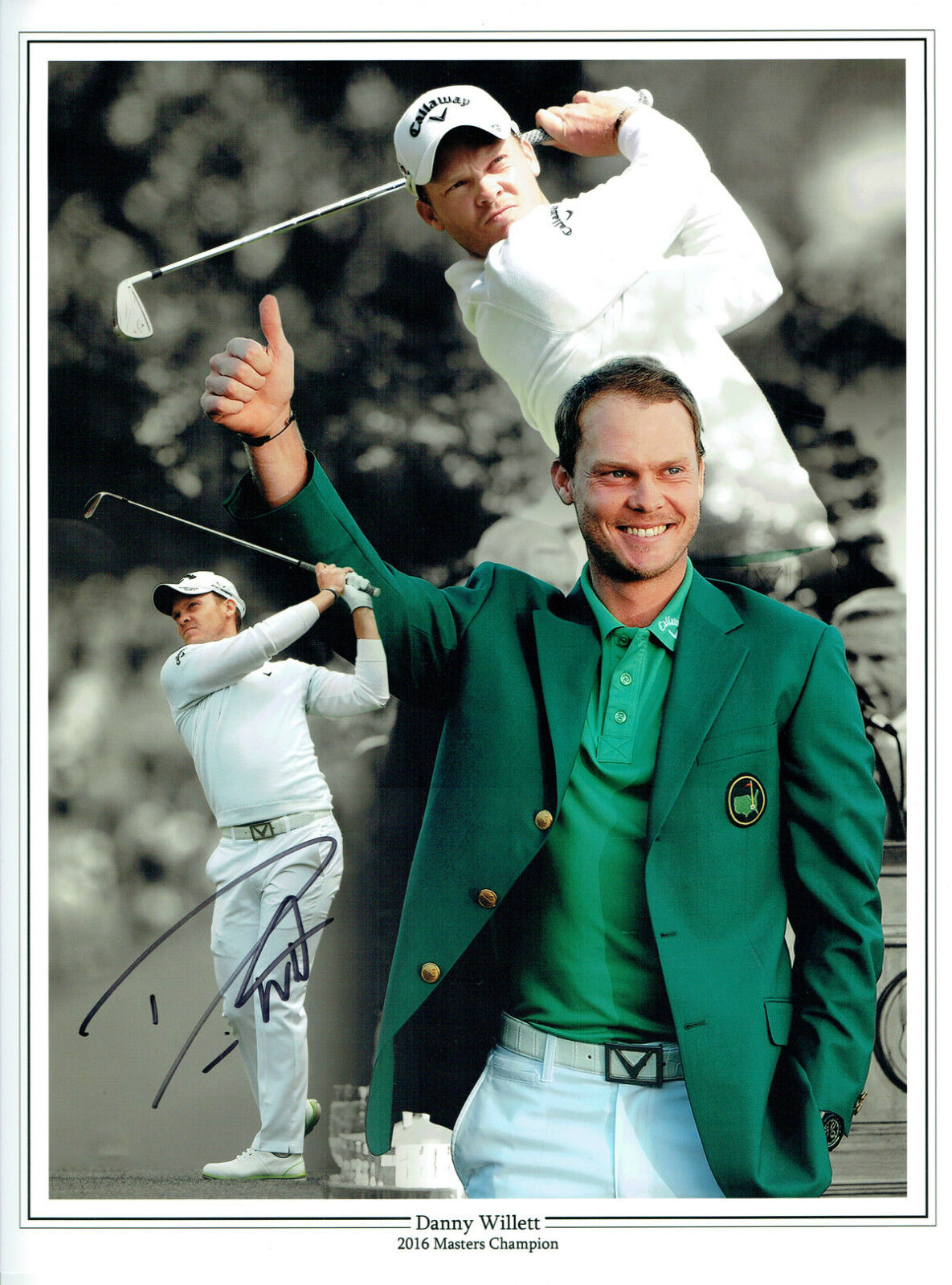 Danny WILLETT Golf Masters SIGNED Autograph 16x12 Montage Photo Poster painting 3 AFTAL COA