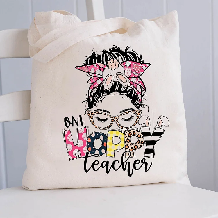 Pupiloves  One Happy Teacher Tote Bag