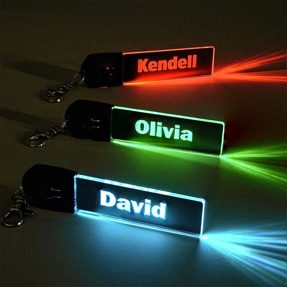 Personalized LED Light Up Name Keychain Color Changing Acrylic Name Tag ...