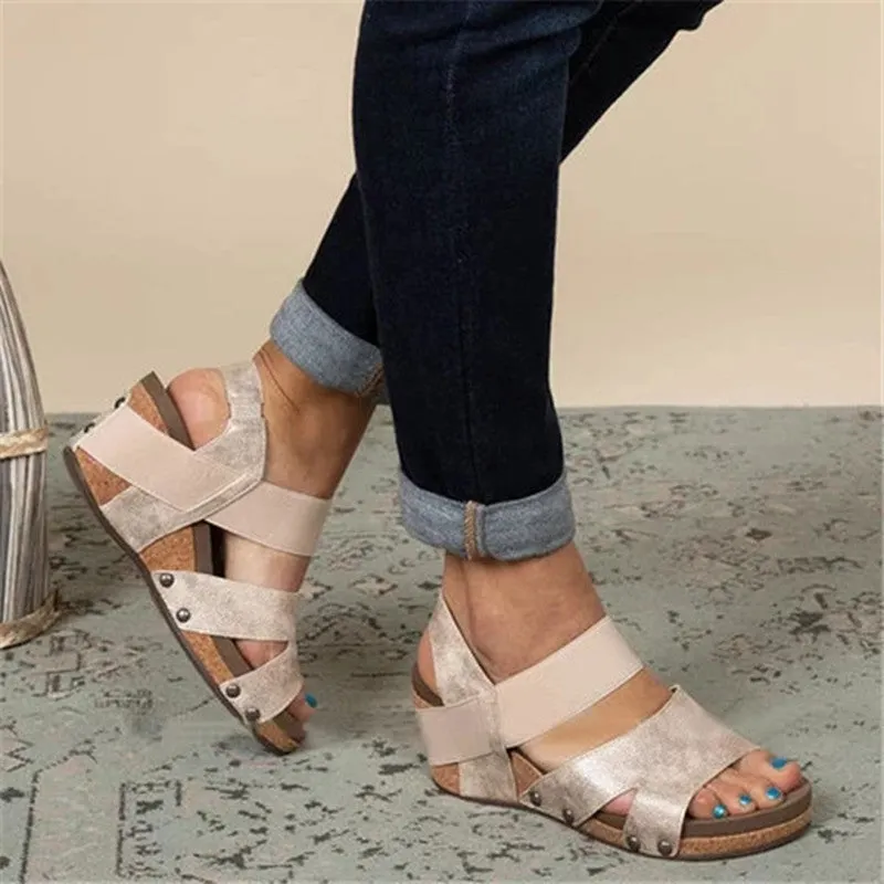 Women Comfy Slip-on Wedge Sandal