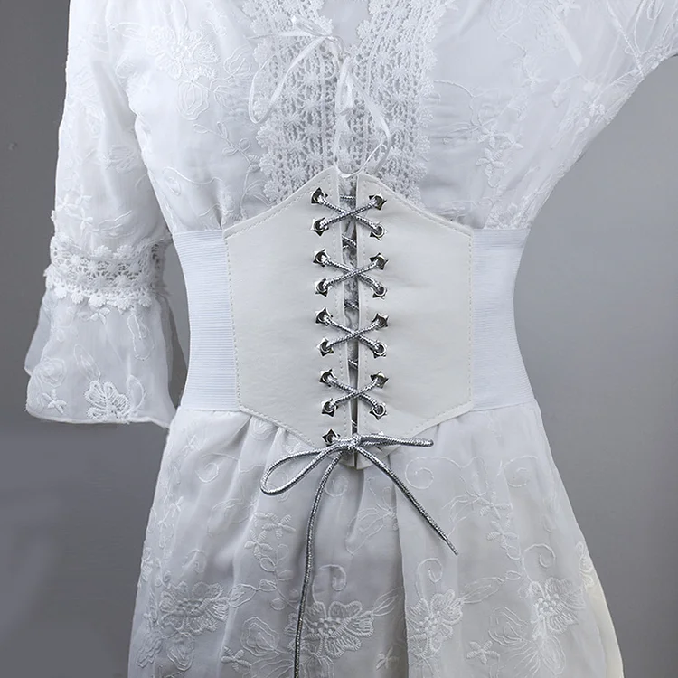 Retro PU Leather Elastic Lace-Up Waist Cincher