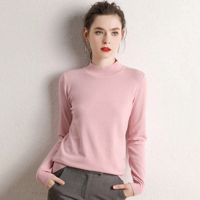 Women Sweater 2020 New O-neck Female Long-sleeved Knitted Pullover Jumper Pull Femme Clothes White Slim Thin Casual Womenswear