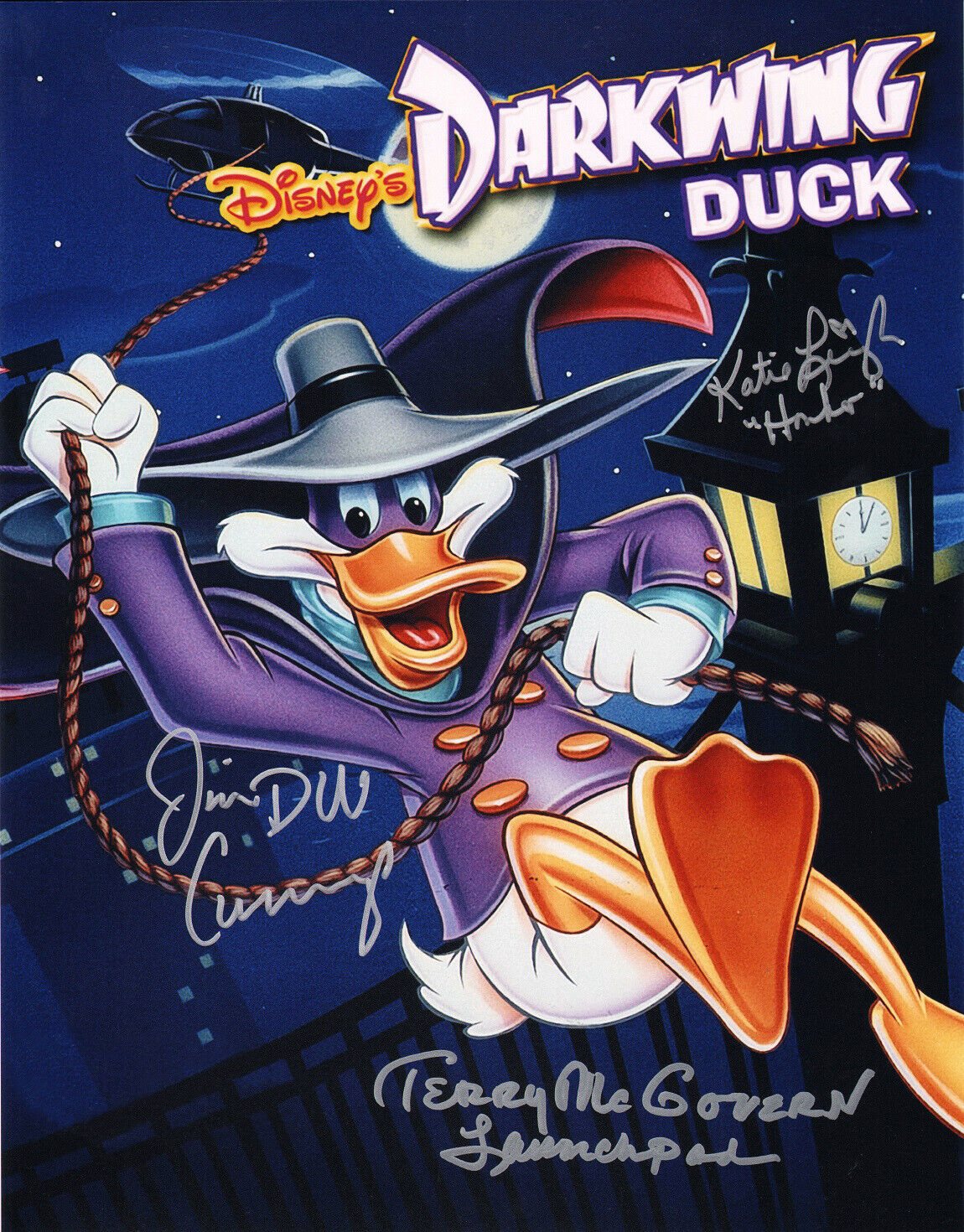 ~~ JIM CUMMINGS+2 Authentic Hand-Signed DARKWING DUCK