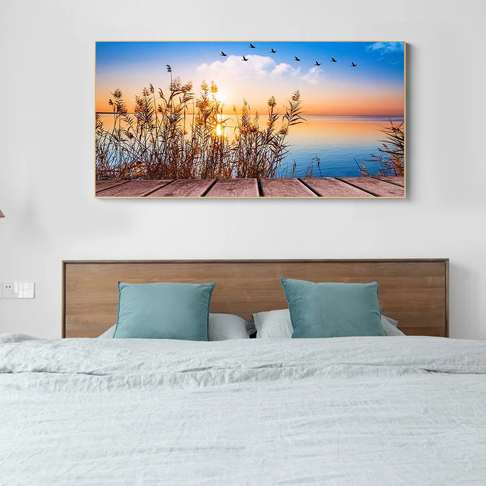 Diamond Painting - Full Round Drill - Sunset Reed(80*40cm)