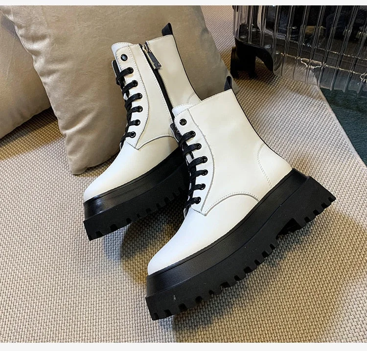 Short Boots Women's 2020 New winter Solid Color women shoes Thin Single women Boots Breathable Platform Increased