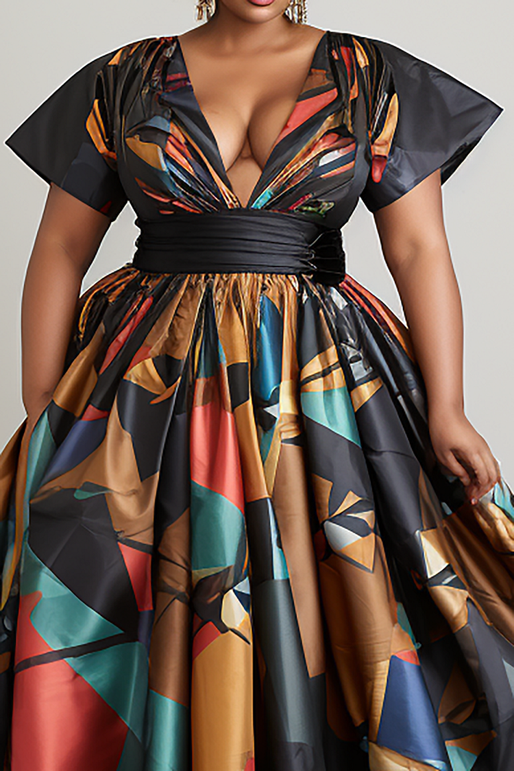 Xpluswear Design Plus Size Daily Midi Dresses Elegant Black Ankara