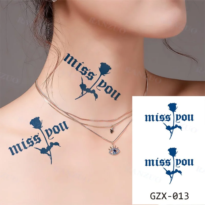 Waterproof Temporary Tattoos Stickers Temporary Tattoo for Women Men Fashion Art Tatoo Sticker Chest Stickers Neck Tattoo Fake