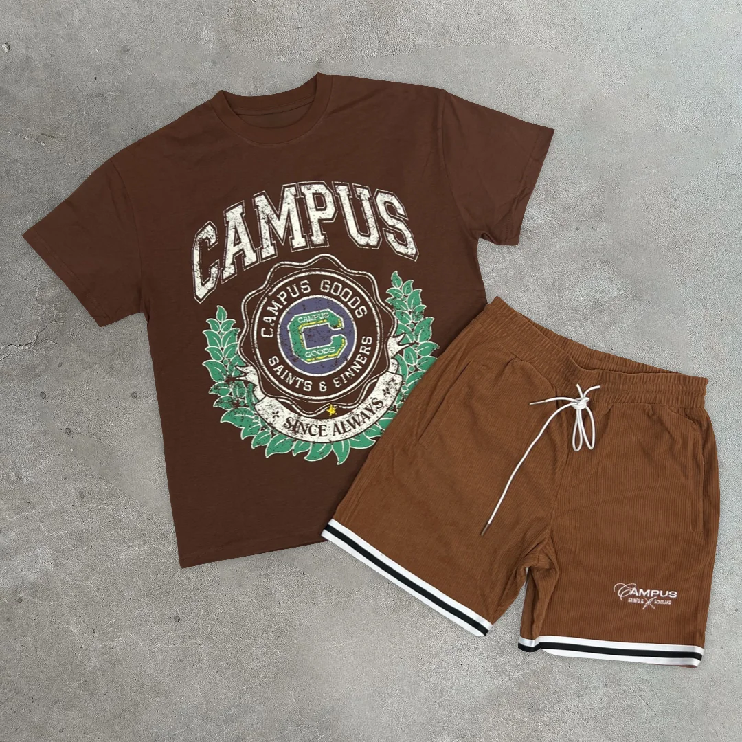 Casual Retro Street Sports Home Two-Piece Suit