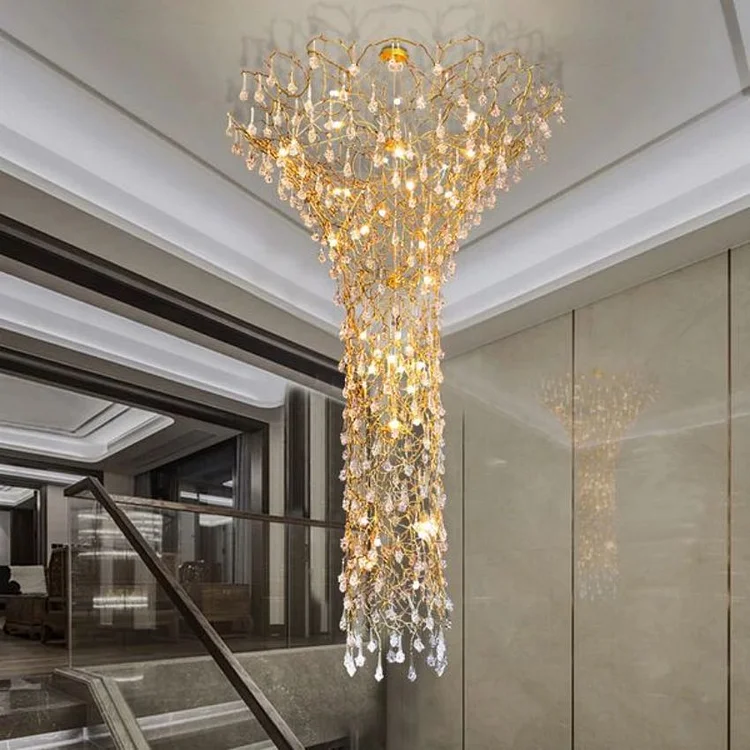 Modern Rosalia High Ceiling Staircase Foyer Chandelier