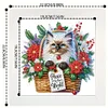 5D DIY Partial Special Shaped Drill Diamond Painting Xmas Siamese Cat22.8x22.8cm