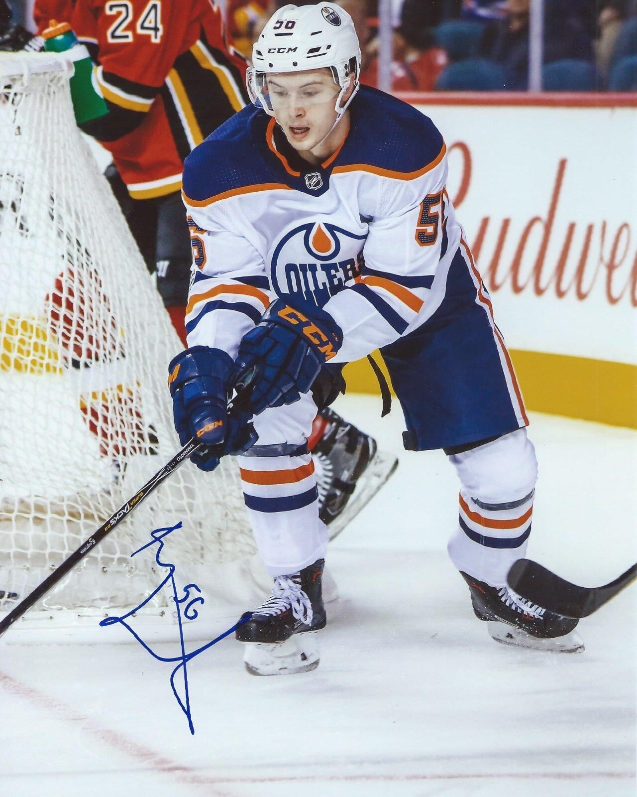 Kailer Yamamoto Signed 8x10 Photo Poster painting Edmonton Oilers Autographed COA B