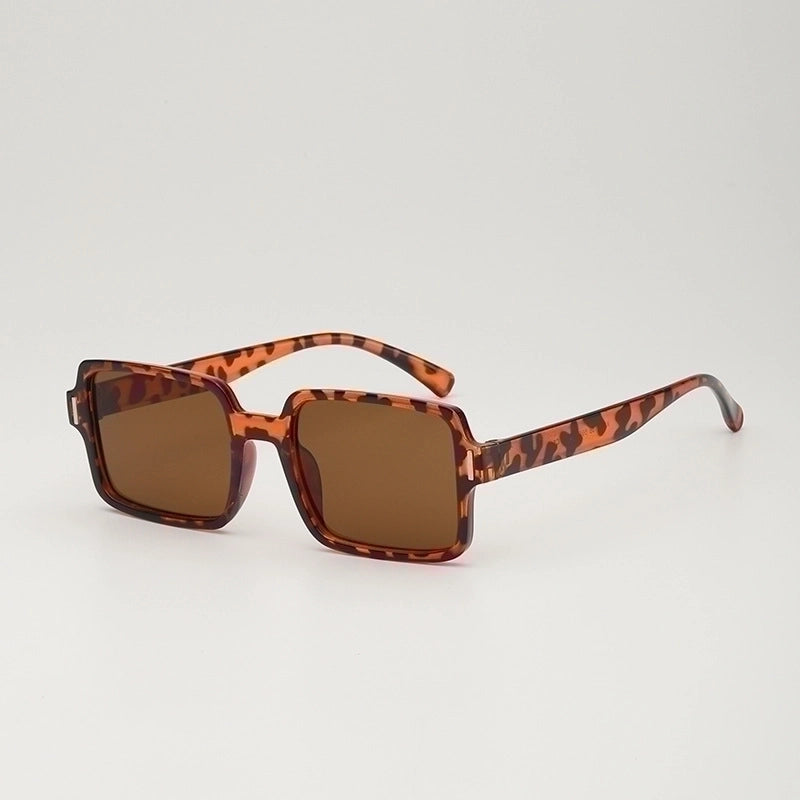 Elegant Basic Leopard Ac Square Full Frame Women’s Sunglasses