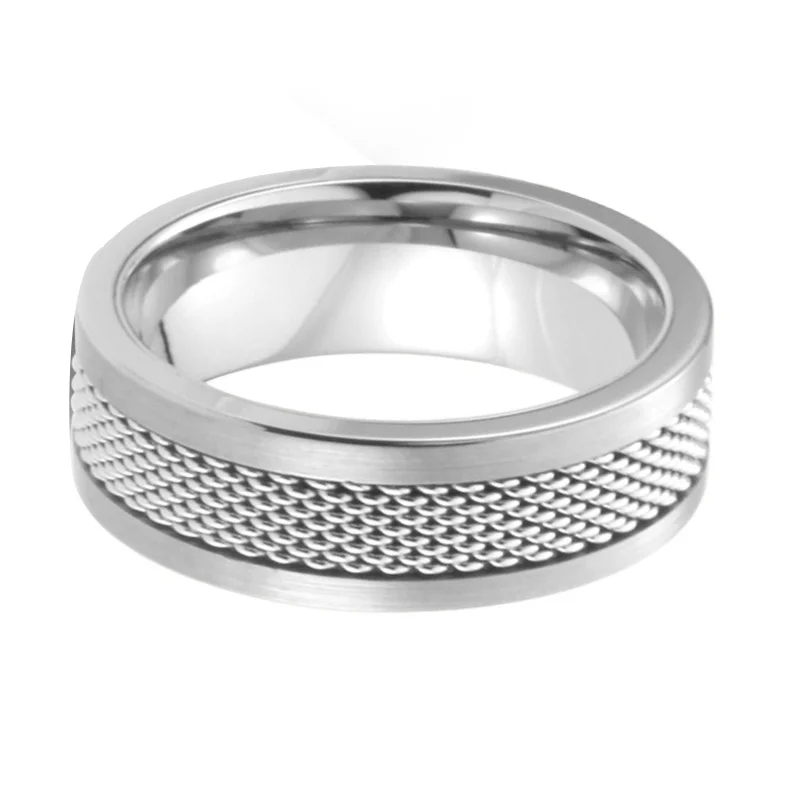 8MM Women's Or Men's Tungsten Carbide Wedding Rings Silver Comfort Fit