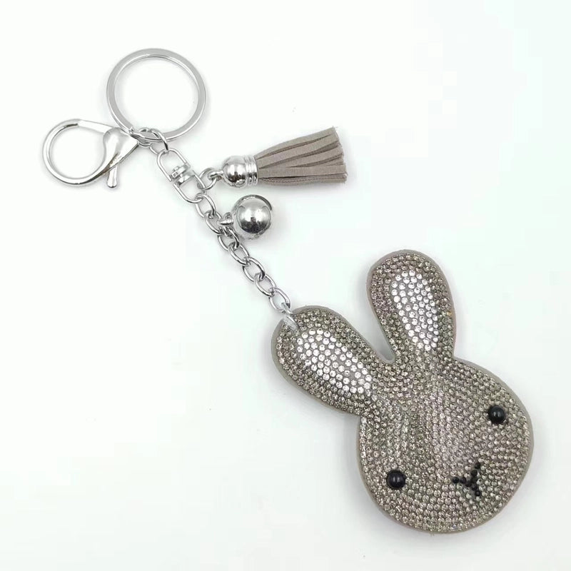 Cute Rabbit Flannel Diamond Women’s Keychain