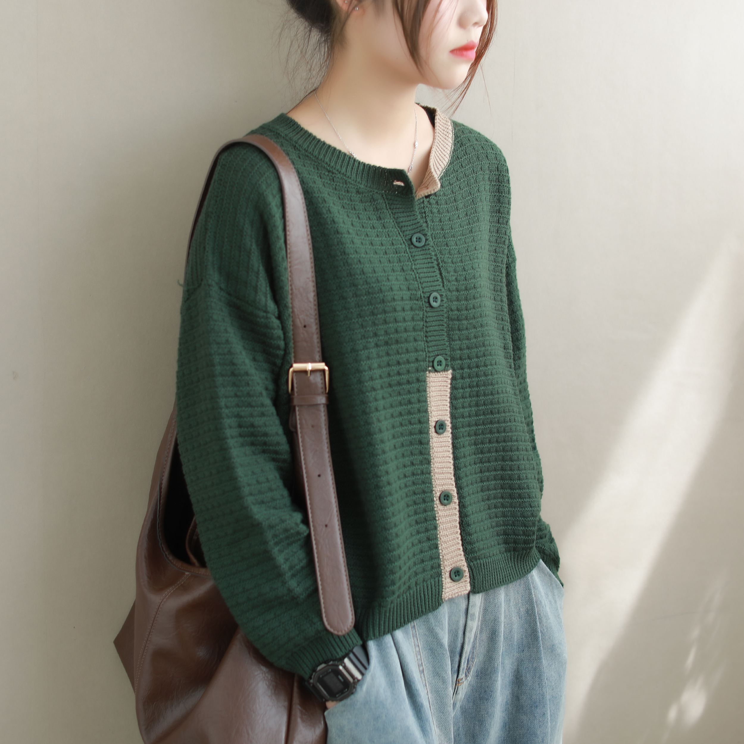 Chicfifth Sweater Women Winter Long Sleeve High Quality Autumn Vintage Top Knitted Cardigan