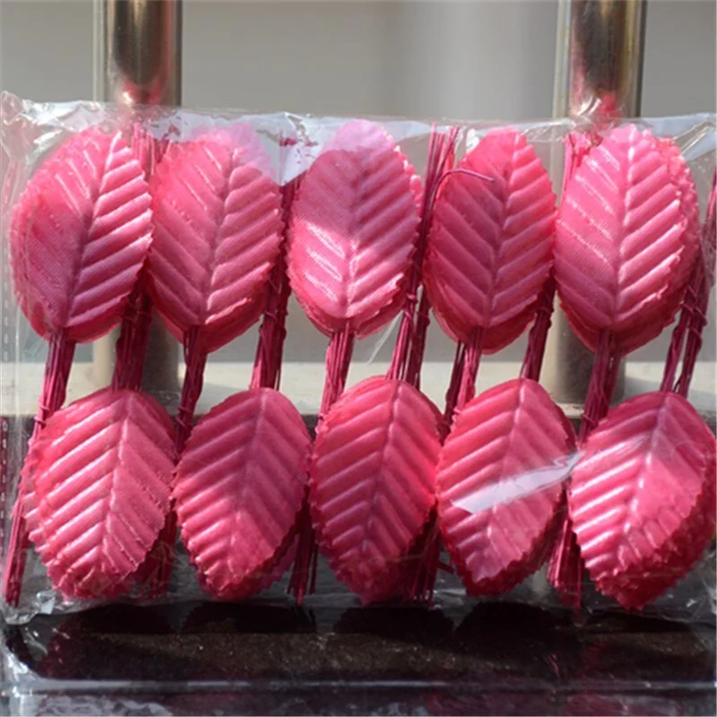 30pcs Silk Leaves Artificial Green Leaves Bouquet Wedding Party Decoration Fake Floral Accessories DIY scrapbooking