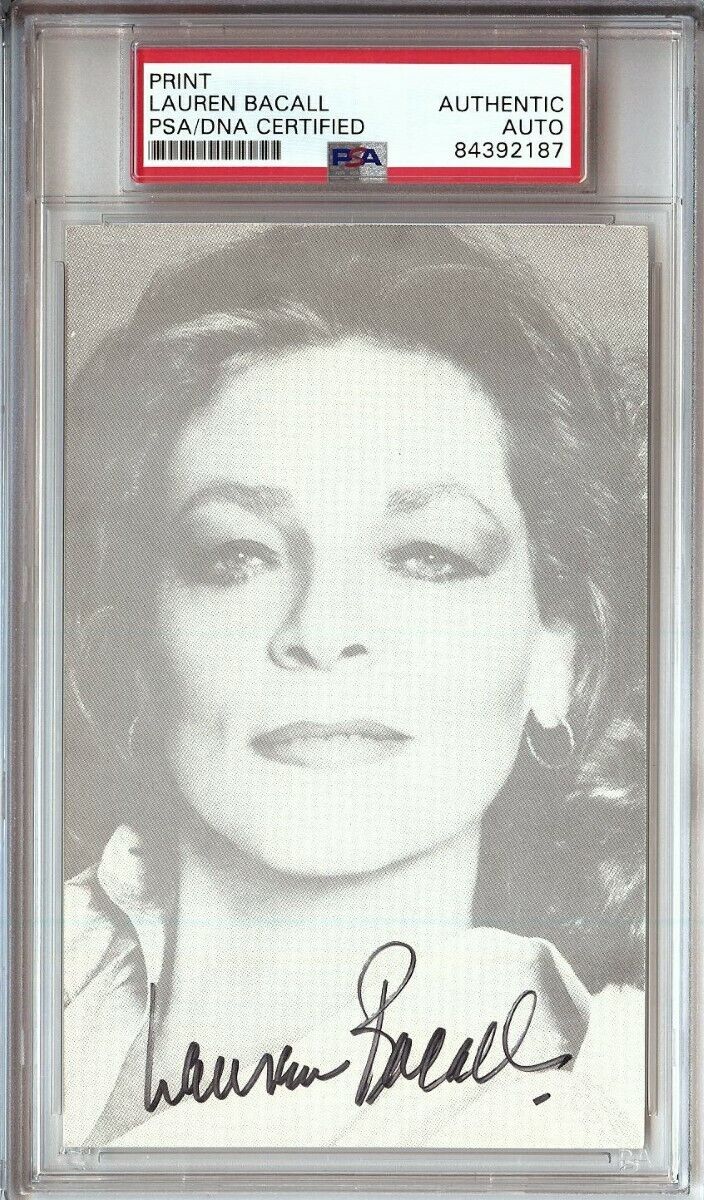 Lauren Bacall Signed Autographed Small Photo Poster painting Legendary Actress PSA/DNA Slabbed