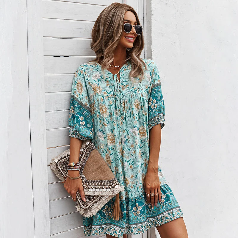 Dress Loose Skirt Green Casual Skirt | EGEMISS